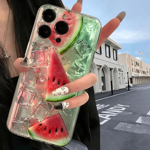 Ins Summer Fresh Iced Watermelon Simplicity Fashion Trendy Phone Case For iPhone