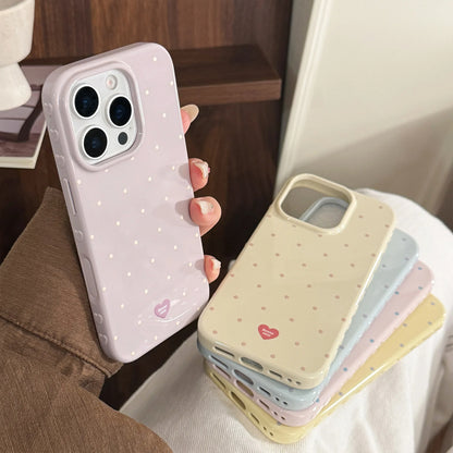 Korean Full Screen Candy Colors Polka Dot Soft Phone Case For iPhone