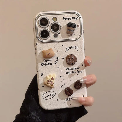 Cute Bear Coffee Phone Case, For iPhone