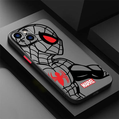 Funda Back Phone Cover Case For iPhone Marvel Spider Man Iron Man