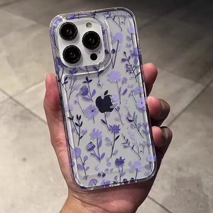 Purple Wildflower Floral Clear Case For iPhone