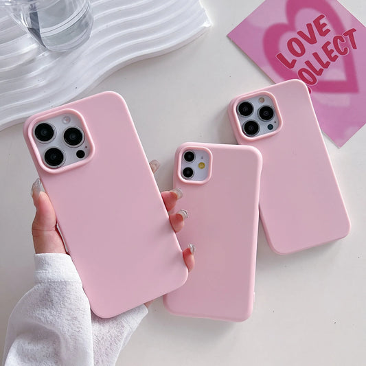 Shockproof Pink Phone Case For iPhone – Soft Ultra-Thin Silicone