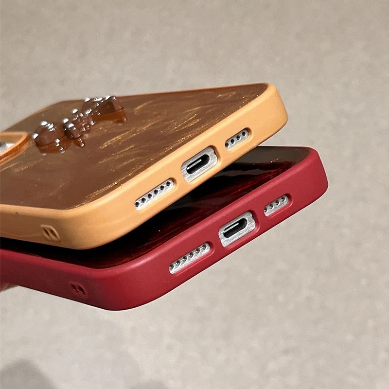 Fashion Polka Dot Bowknot Glitter Phone Case