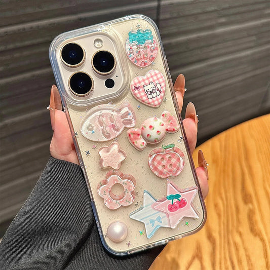 Pink Fish Glitter Transparent Phone Case