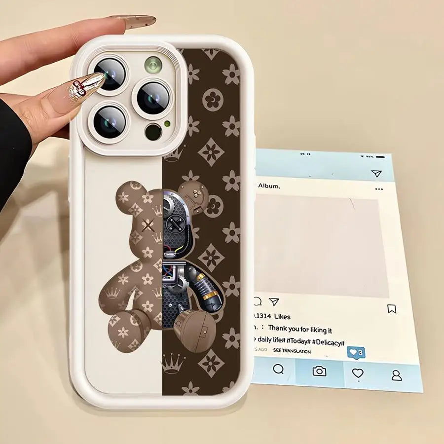 TPU Soft Phone Case For iPhone Fashion Cute Robert Bear