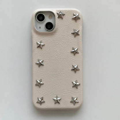 Cowboy Metal Star Leather Shockproof Case For iPhone