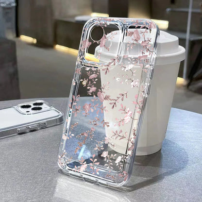 Purple Flower Phone Case For iPhone Shockproof Soft Clear Cover