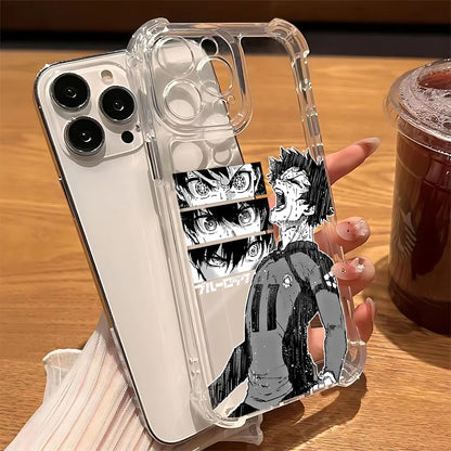 Cool Blue Locks Transparent iPhone Case – Anti-Fall Protection