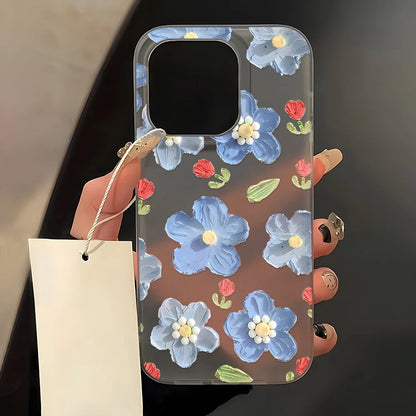 Oil Painting Flower Phone Case For iPhone