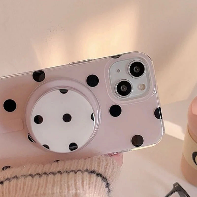 Simple Polka Dots Magnetic Holder Grip Tok Griptok Phone Case