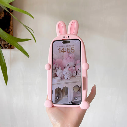 Kawaii 3D Bunny Rabbit Phone Case With Stand Holder