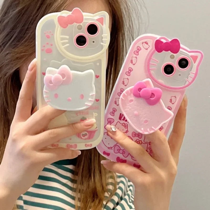 Sanrio Hello Kitty Stand Phone Cases For iPhone Original Shockproof Cover Case