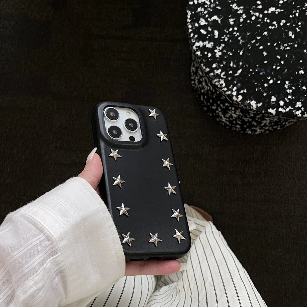 Cowboy Metal Star Leather Shockproof Case For iPhone