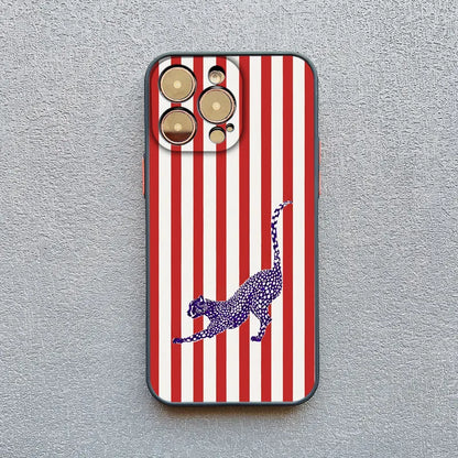 Simple Cute Green And White Plaid Animal Phone Case For Iphone