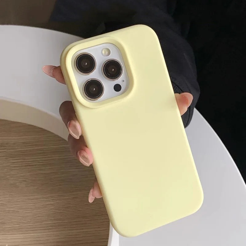 Dopamine Inspired Silicone Solid Color Simple Fashion Phone Case For iPhone Back Cover
