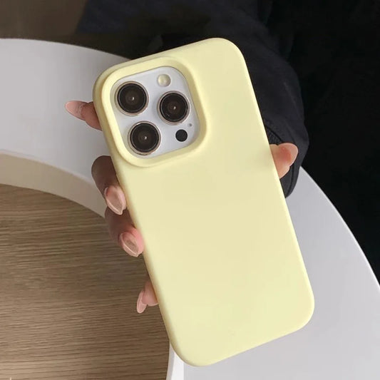 Dopamine Inspired Silicone Solid Color Simple Fashion Phone Case For iPhone Back Cover