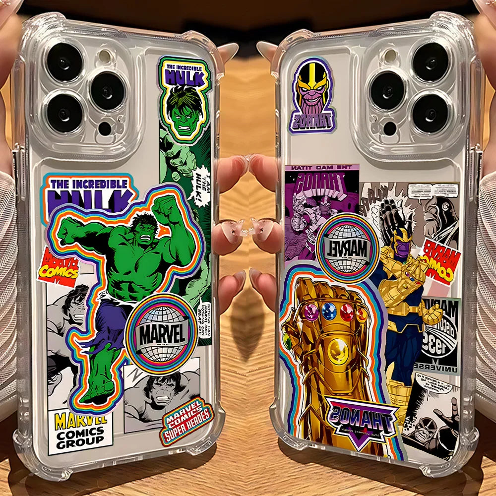 Retro Marvel Super Heroes Phone Case For iPhone