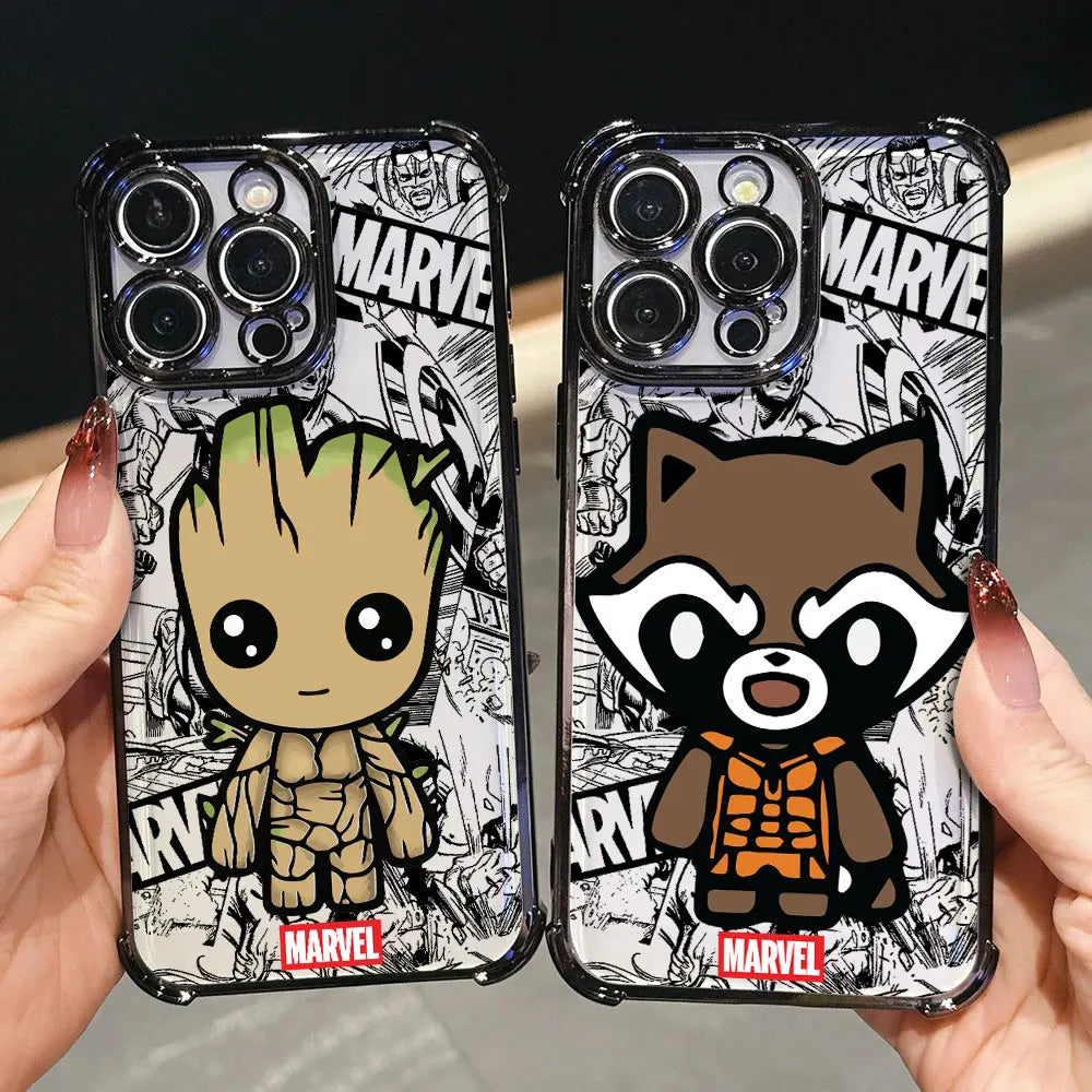 Marvel Groot Rocket Raccoon Cute Shockproof Case For iPhone