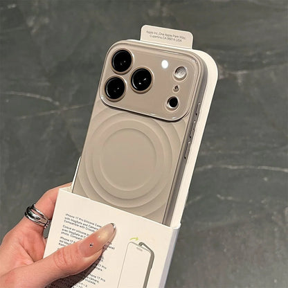 Fashion Liquid Silicone Water Ripple Pattern Big Window Phone Case For iPhone For Magsafe Magnetic Charge Cover