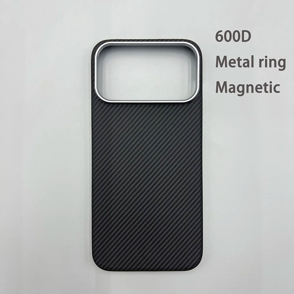 Carbon Fiber Kevlar Aramid Fiber Hard Shell Lightweight Business Black Protective Cover For iPhone