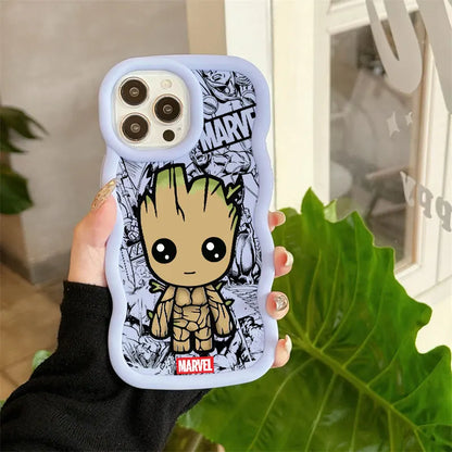 Marvel Cute Deadpool Groot Raccoon Candy Phone Case For iPhone