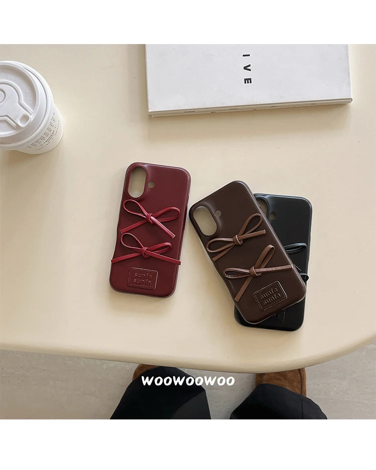 Luxury Bow Leather Case For iPhone