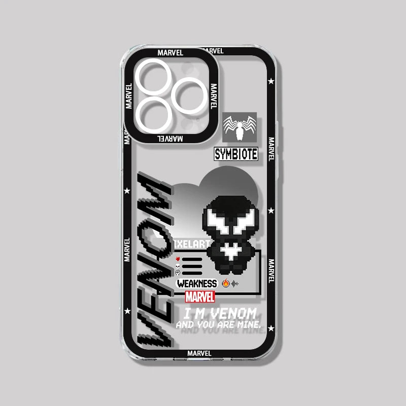 Marvel Venom Iron Spider Man Jigsa Silicone Phone Case For iPhone