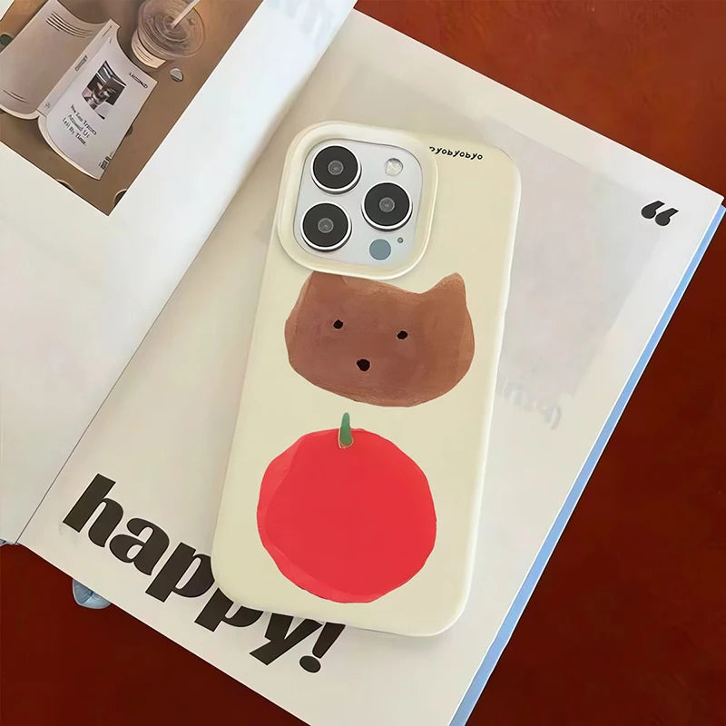 Cartoon Tomato Kitten Candy Color Compatible Phone Case