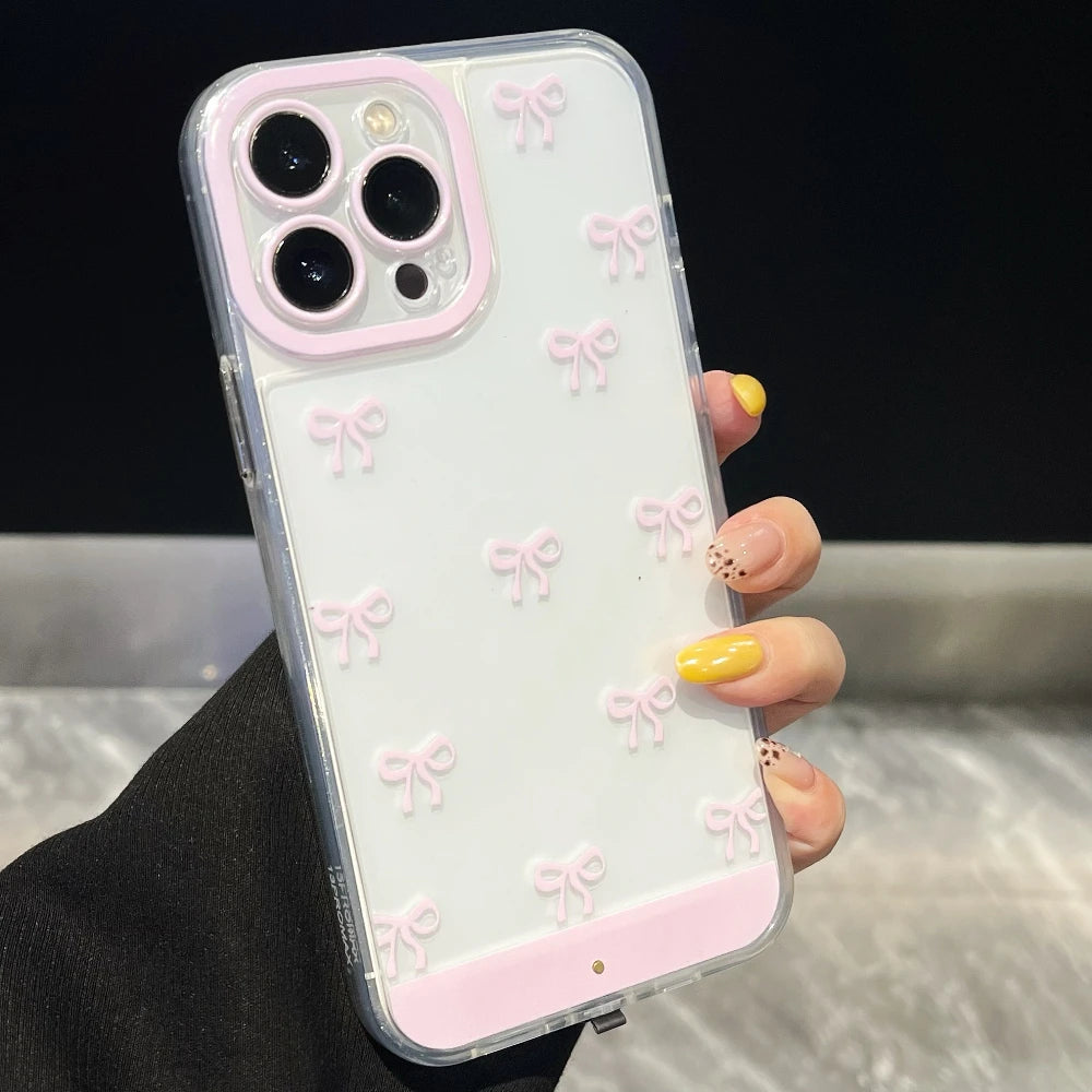 Change Color Luminous Call Light Up Flash Bowknot Phone Case For iPhone
