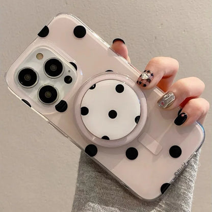 Simple Polka Dots Magnetic Holder Grip Tok Griptok Phone Case