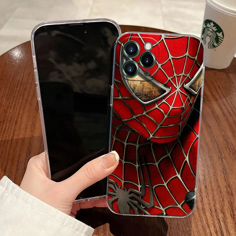 Marvel Cap USA Ironman Hulk Transparent Phone Case For iPhone