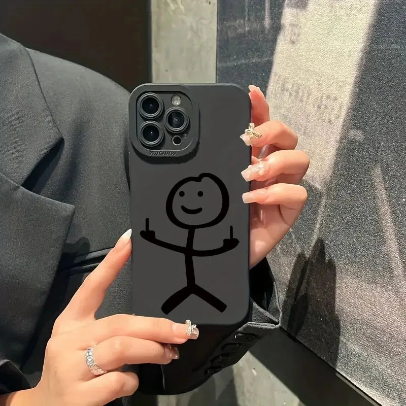 Cute Cartoon Matte Silicone Phone Case For iPhone