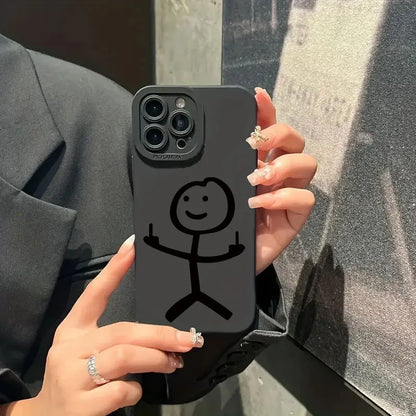 Cute Cartoon Matte Silicone Phone Case For iPhone