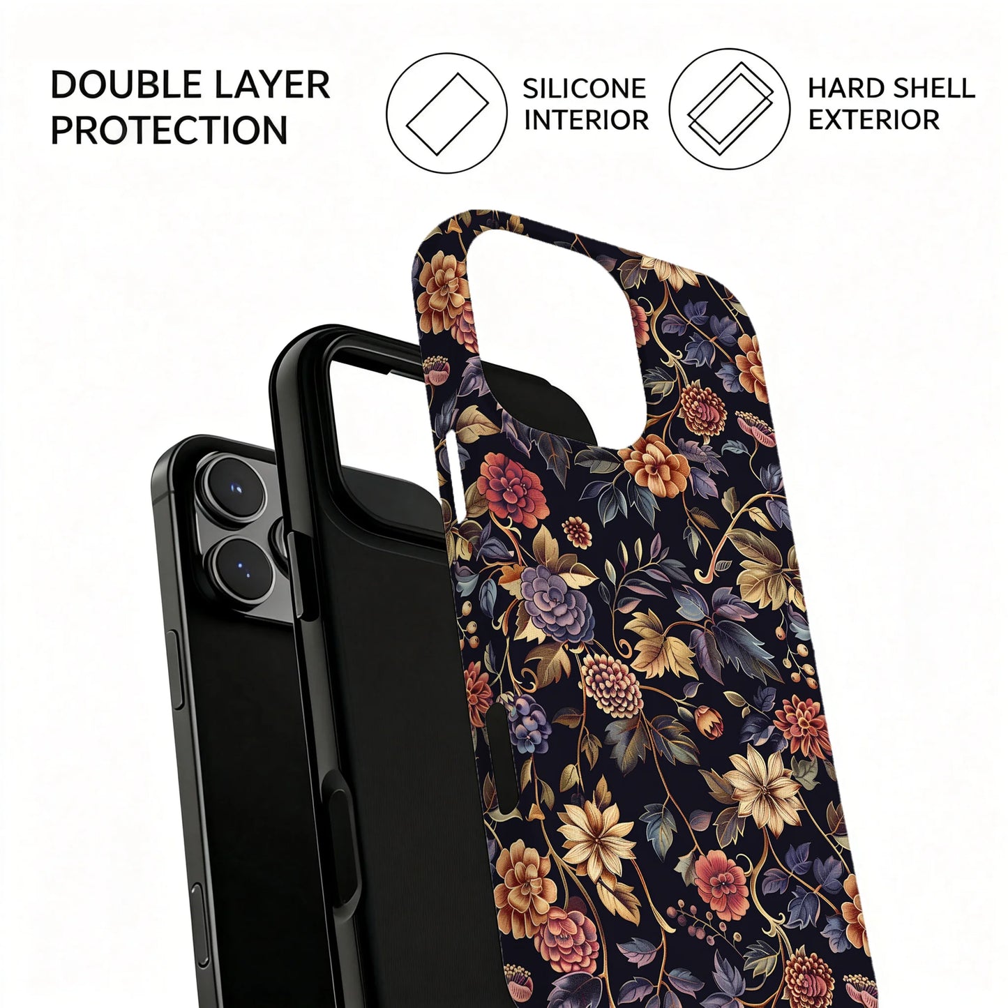 For Magsafe Retro Flower Case For iPhone Magnetic Shockproof Cover
