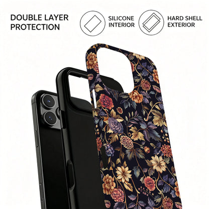 For Magsafe Retro Flower Case For iPhone Magnetic Shockproof Cover