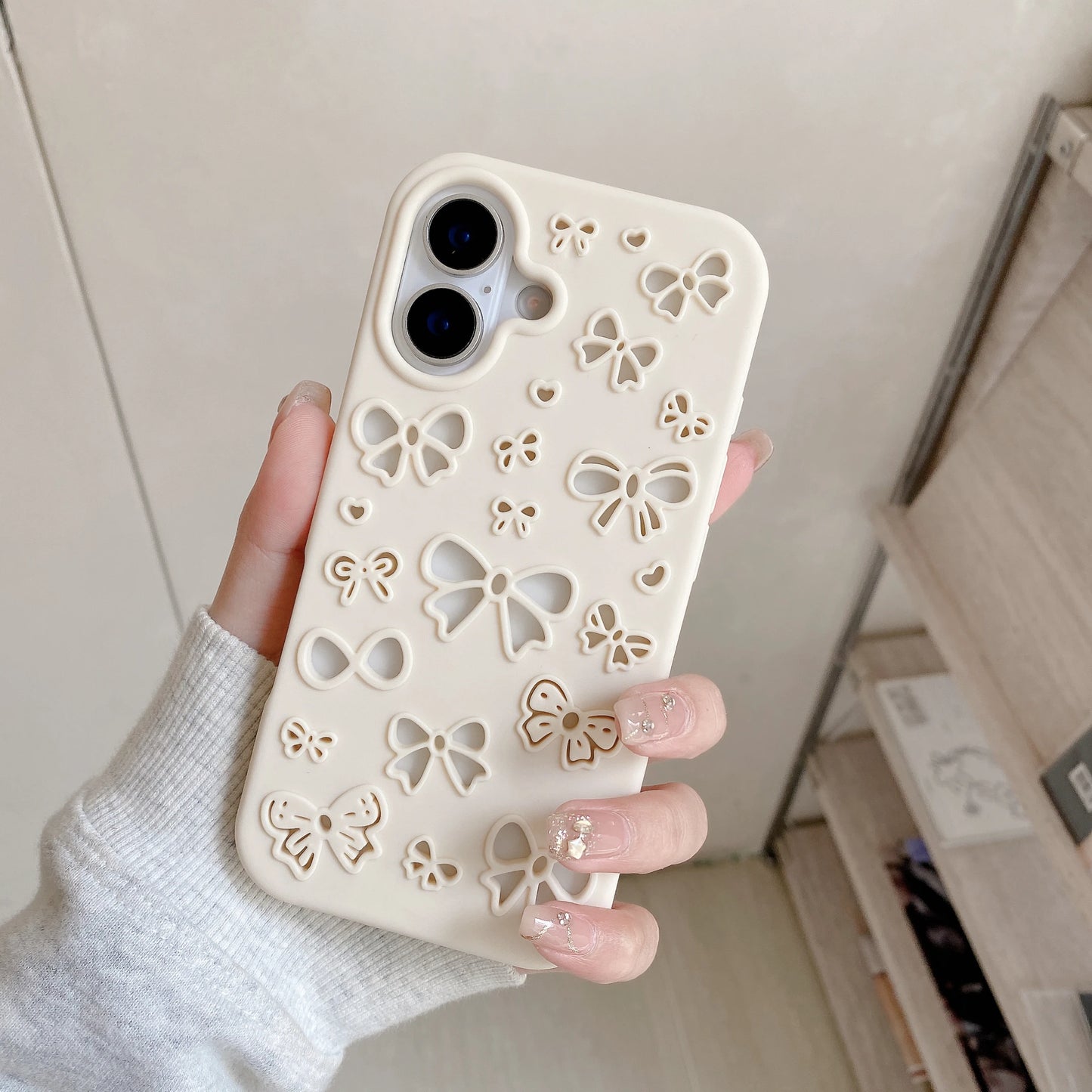 New Hollow Out Cute Pretty Bowknot Soft Silicone Phone Case
