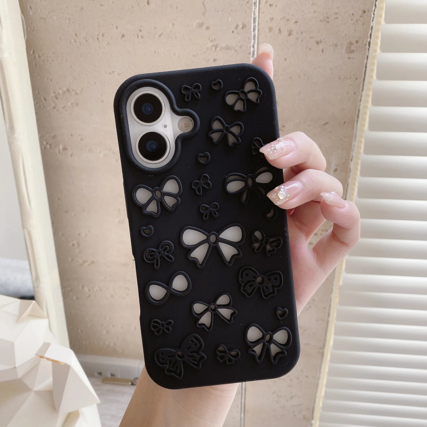 New Hollow Out Cute Pretty Bowknot Soft Silicone Phone Case