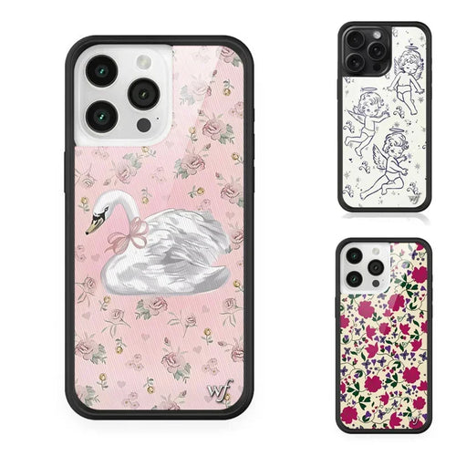 Fashion Wildflower Cartoon Swans Phone Case For iPhone