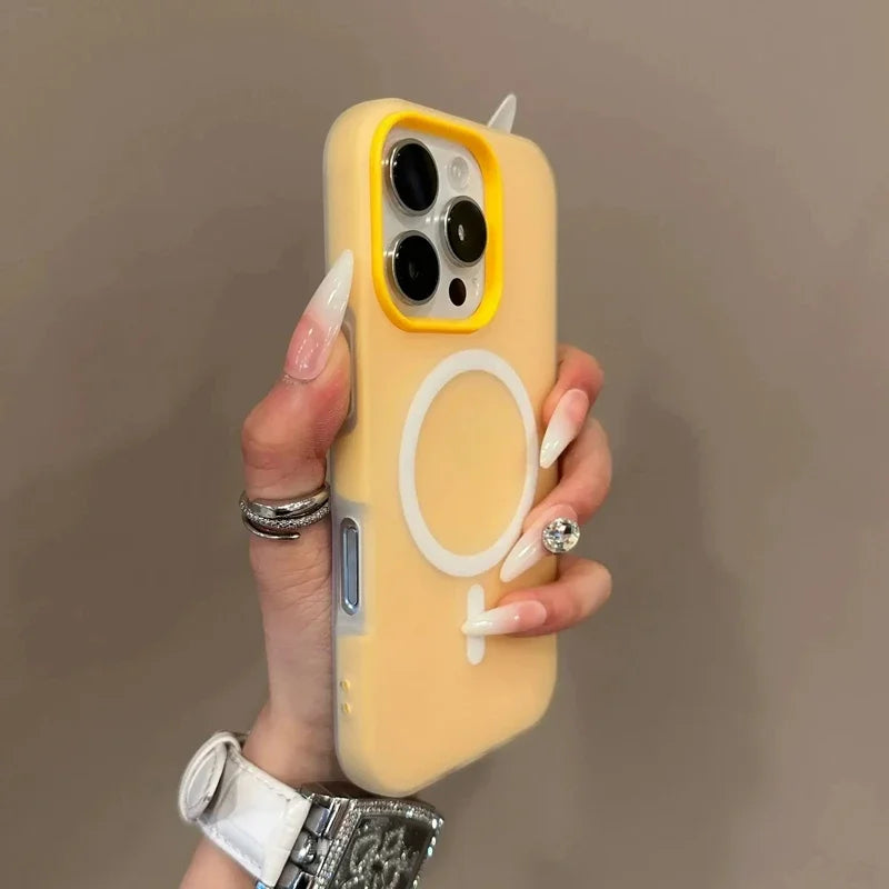 Luxury Candy Cute Lucky Bear For Magsafe Charge Matte Phone Case For iPhone