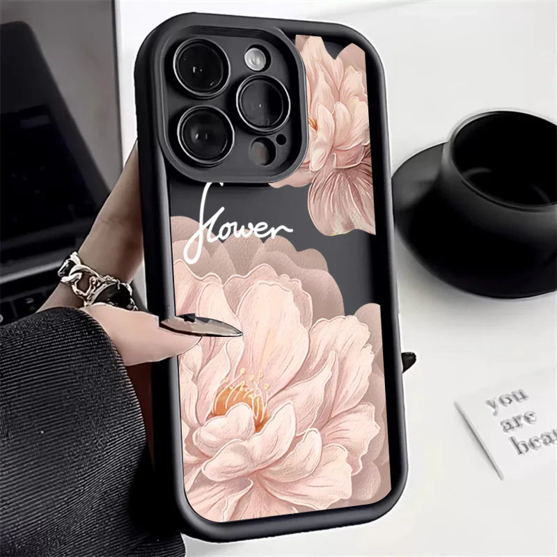 Case For iPhone Beautiful Flower Silicone