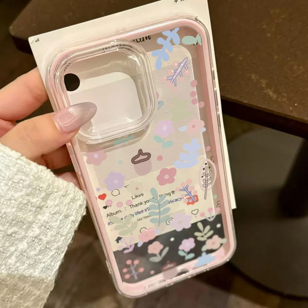 Transparent Flower Phone Case For iPhone