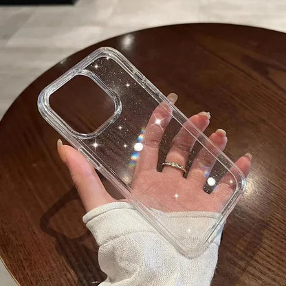 Pink Glitter Bling Clear Soft Case For IPhone