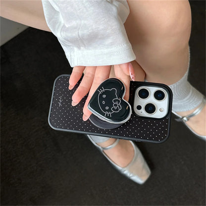 Simple Black Polka Dot Magnetic Phone Case For iPhone