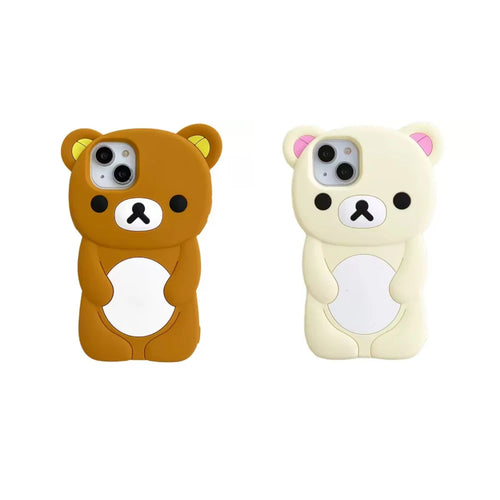 Cartoon Rilakkuma Bear Silicone Soft Cover Case For iPhone