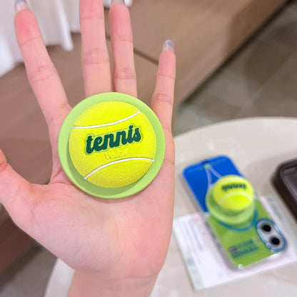 3D Tennis Ball Sport Magnetic Grip Tok Stand Holder Phone Case For iPhone