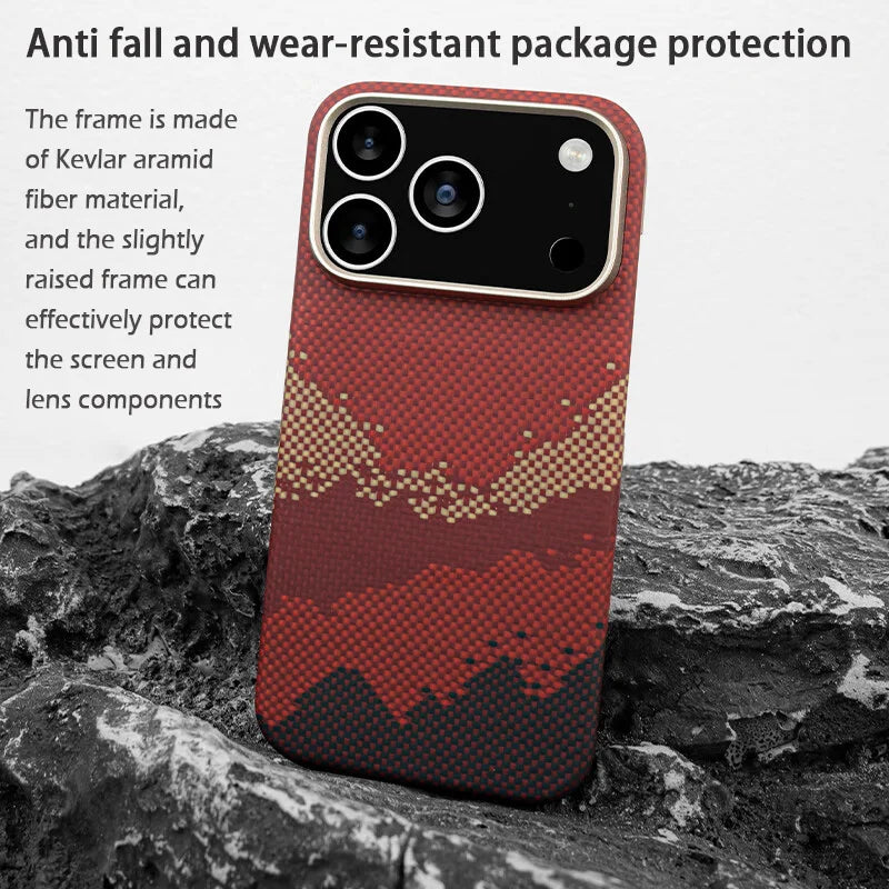Carbon Fiber Kevlar Aramid Fiber Hard Shell Lightweight Business Black Protective Cover For iPhone