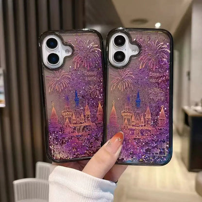 A Black Purple Castle Sand Shell Phone Case