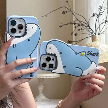 Cute 3D Cartoon Shark Phone Case For iPhone
