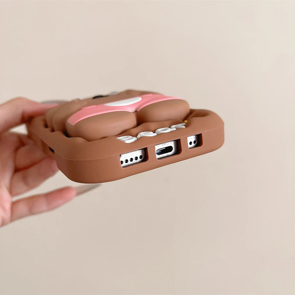 High Quality 3D Cute Bear Cartoon Stand Holder Phone Case