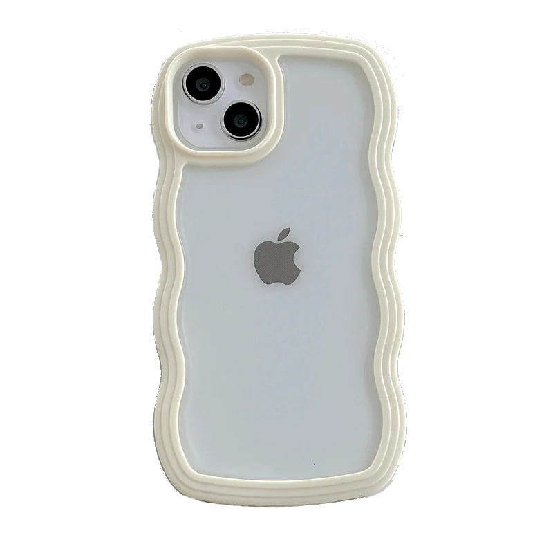 Cute Transparent Curly Wave Bumper Phone Case